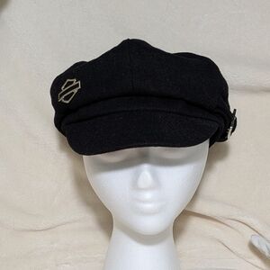 Harley Davidson Newsboy Cabbie Hat Black, Wool Blend, Fall, Winter, With Tags‎ L
